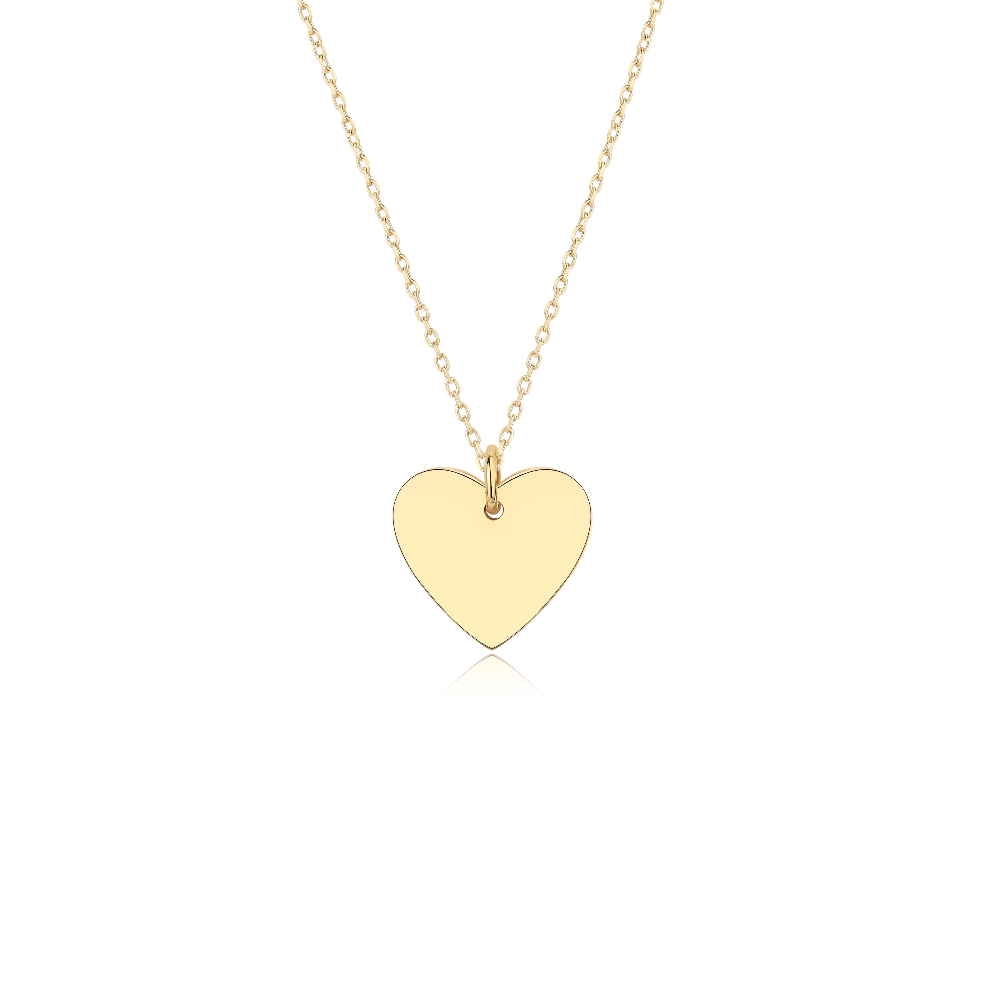 Full Heart Necklace - Solid Gold (Free Engraving)