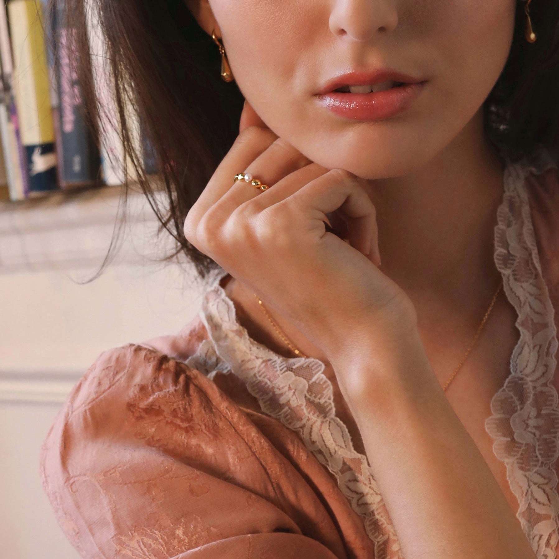 Valentine Pearl Ring - Solid Gold