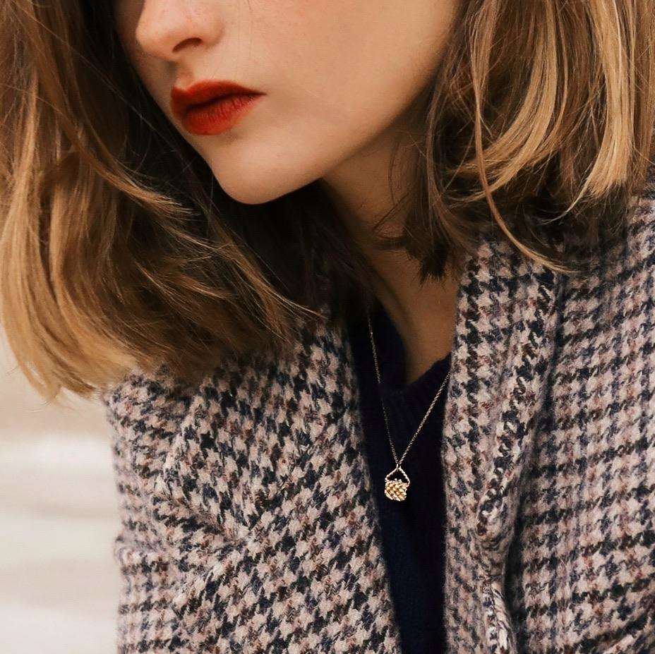 Box Necklace -Solid Gold