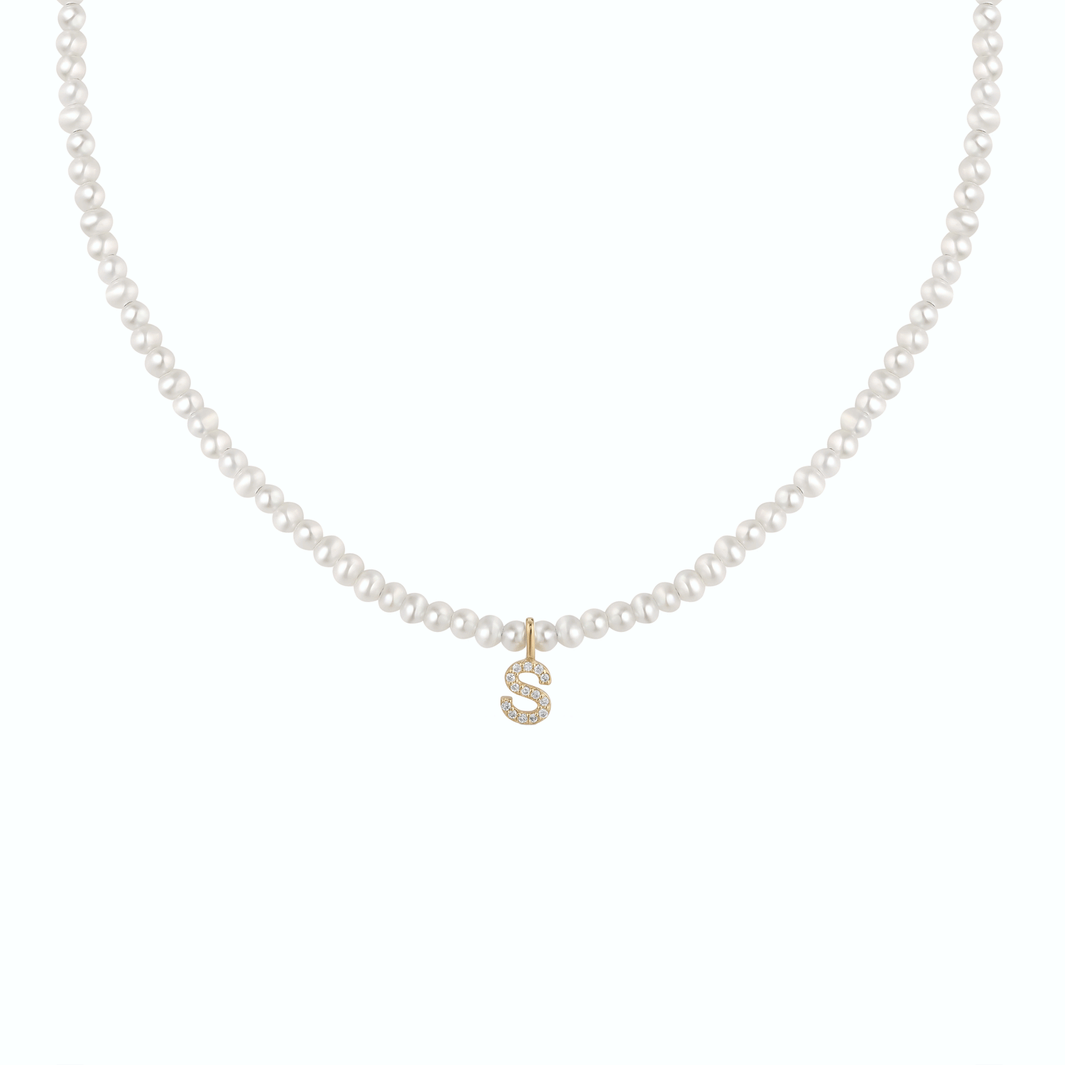Diamond Alphabet Charm - Solid Gold