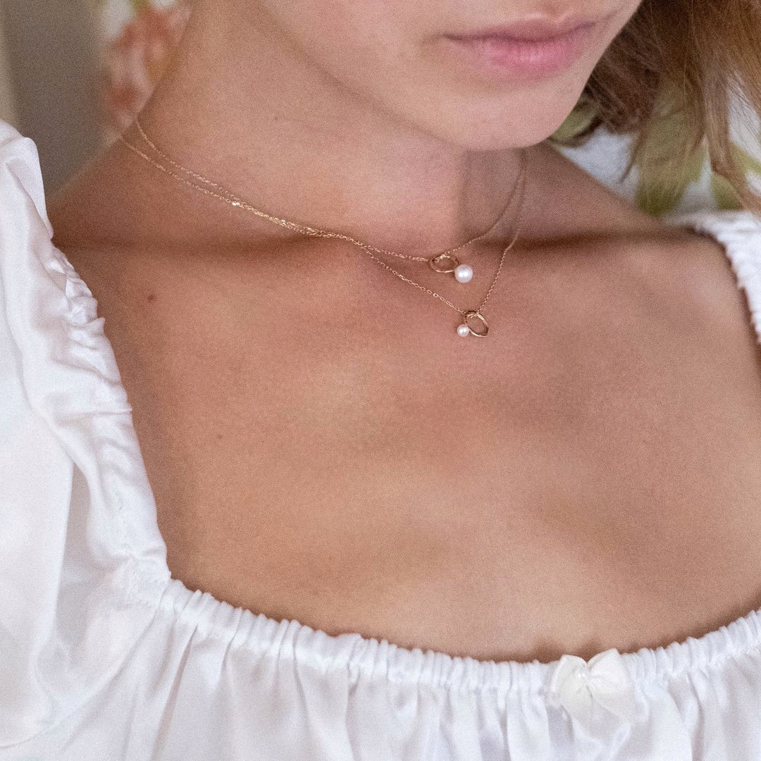 Kate Chubby Pearl Necklace - Solid Gold