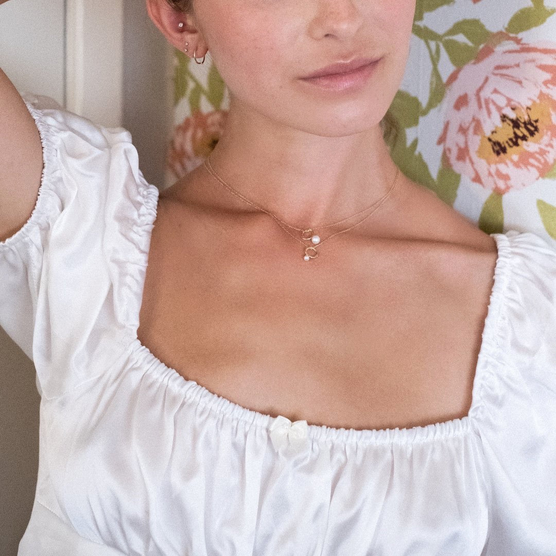 Kate Chubby Pearl Necklace - Solid Gold