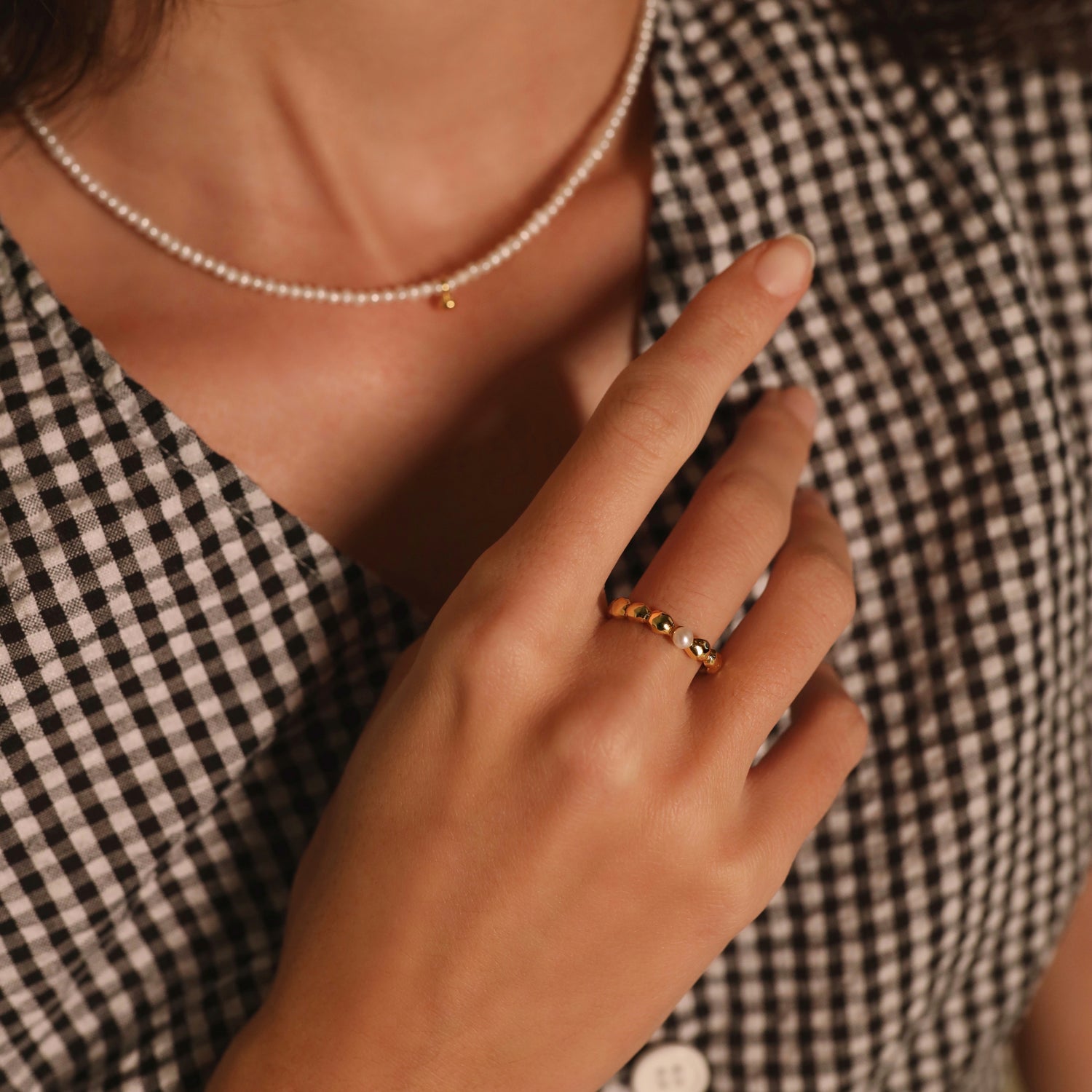 Valentine Pearl Ring - Solid Gold