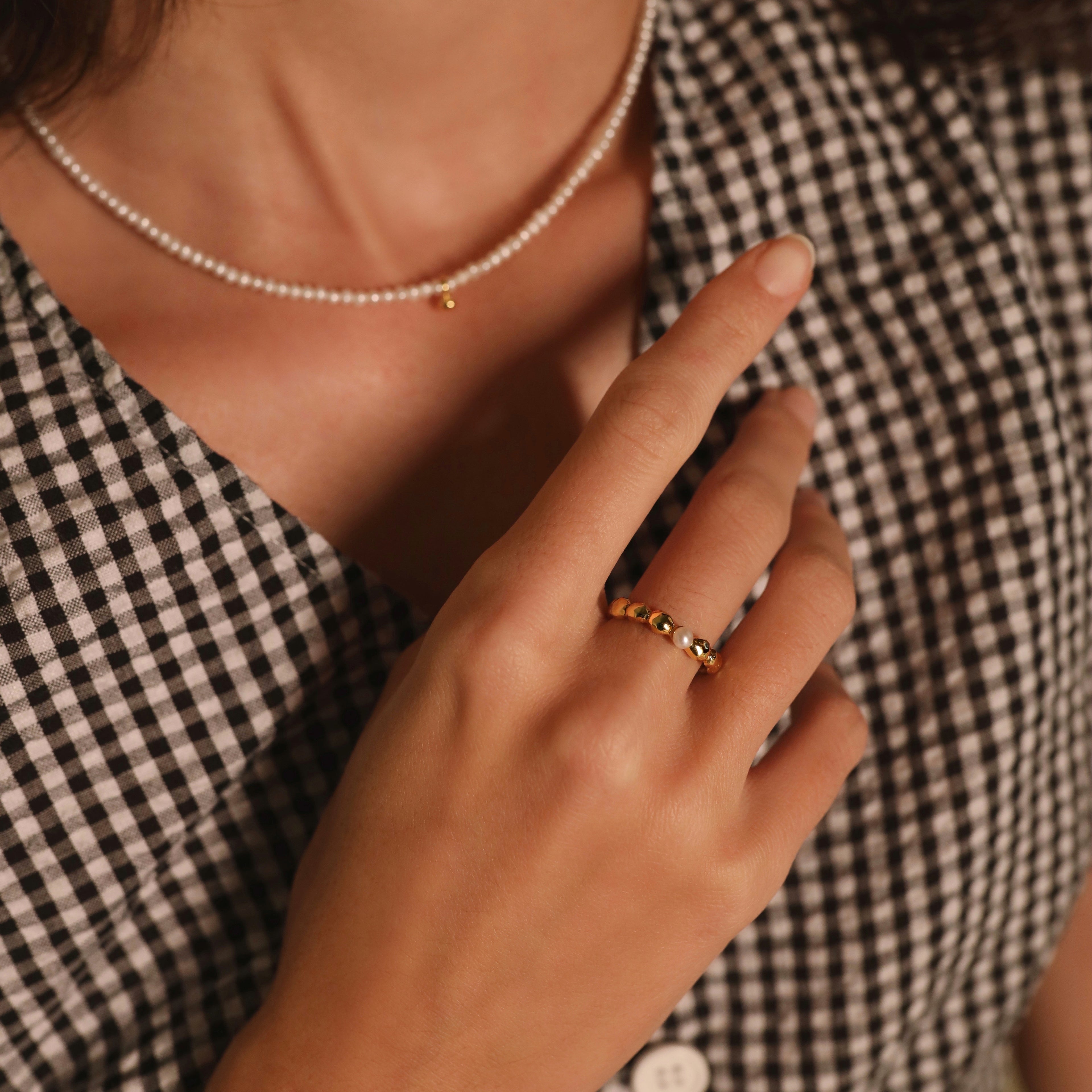 Valentine Pearl Ring - Solid Gold