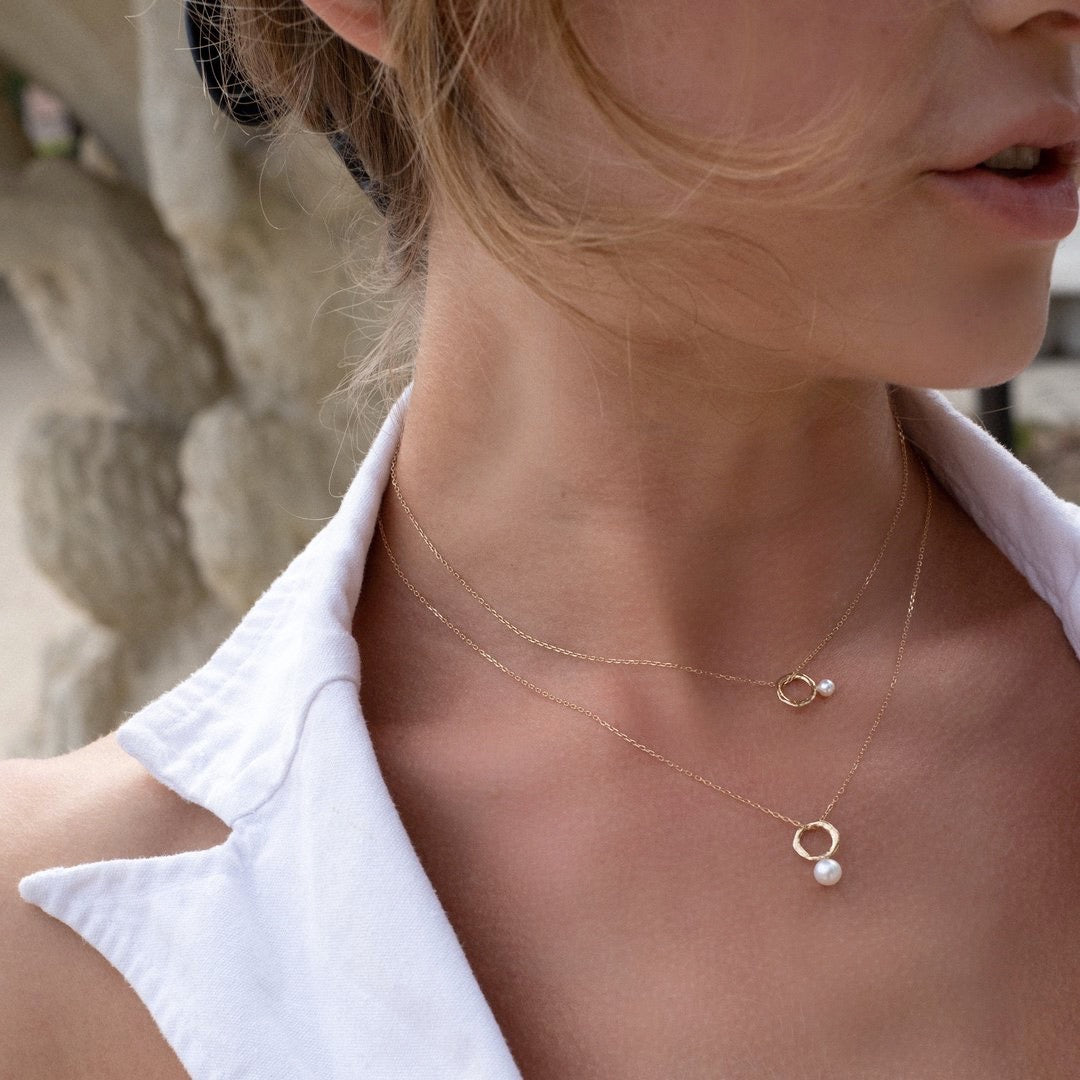 Kate Baby Pearl Necklace - Solid Gold